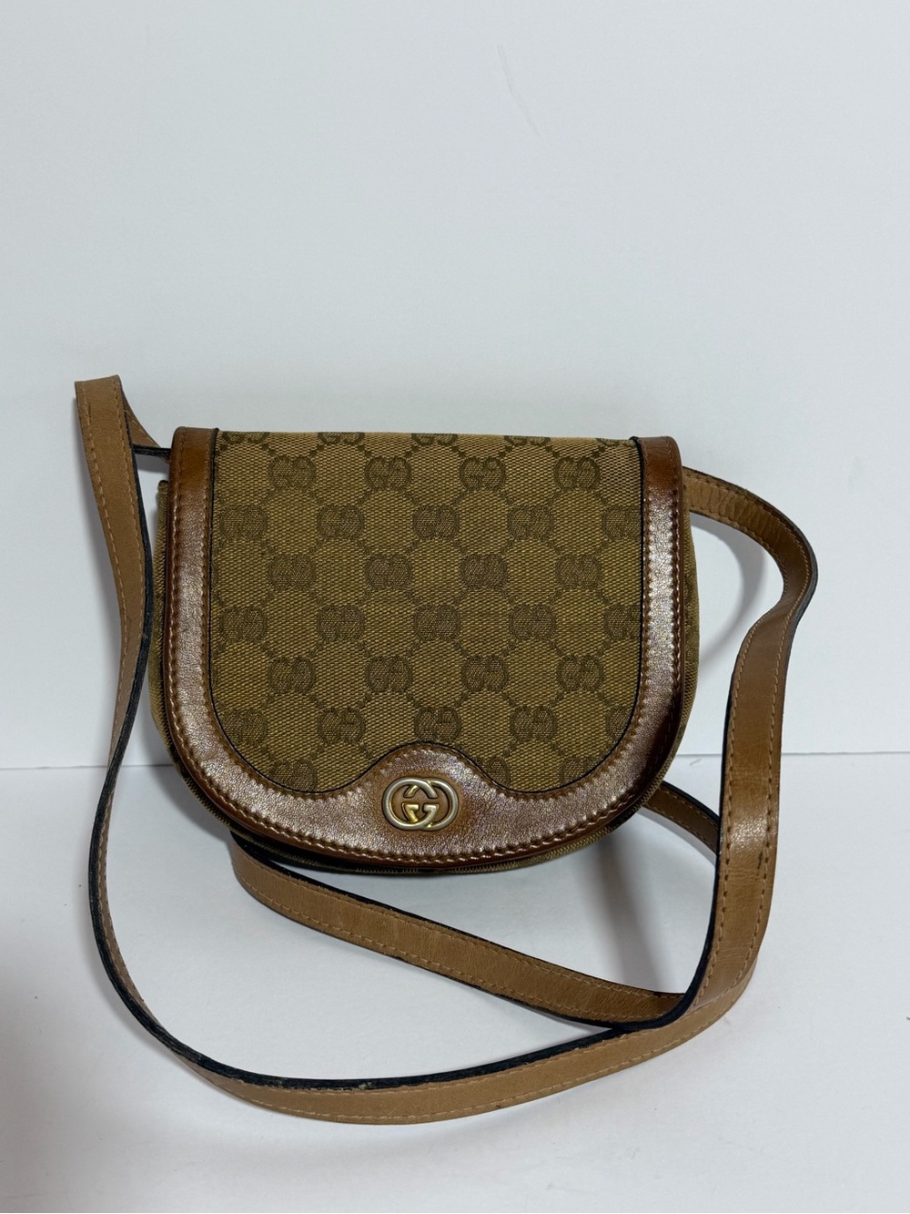 Gucci Tan/Brown GG Canvas Crossbody